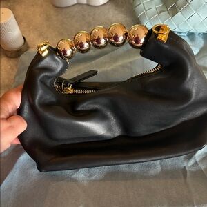 Chic Black Clutch with Gold Accents